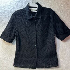 Talbots Black Button Down Shirt